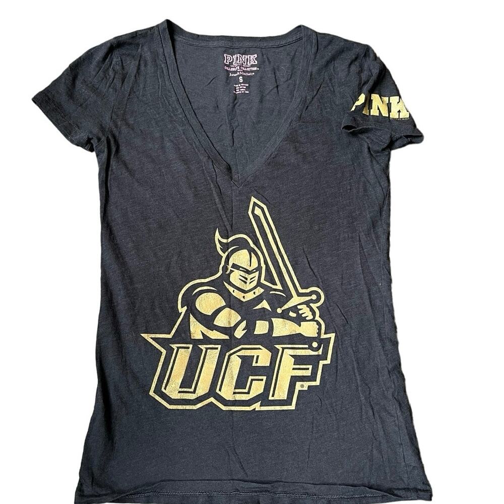 PINK University Of Central Florida Knights Women's SM V-neck Graphic T-shirt